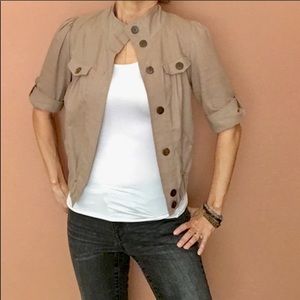 Anthropologie NWOT Mine Linen 3/4in Sleeve Jacket